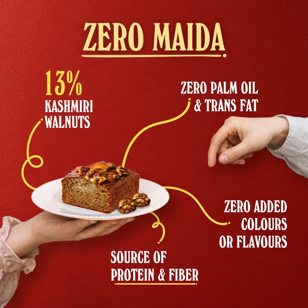 Zero Maida Banana Walnut Cake
