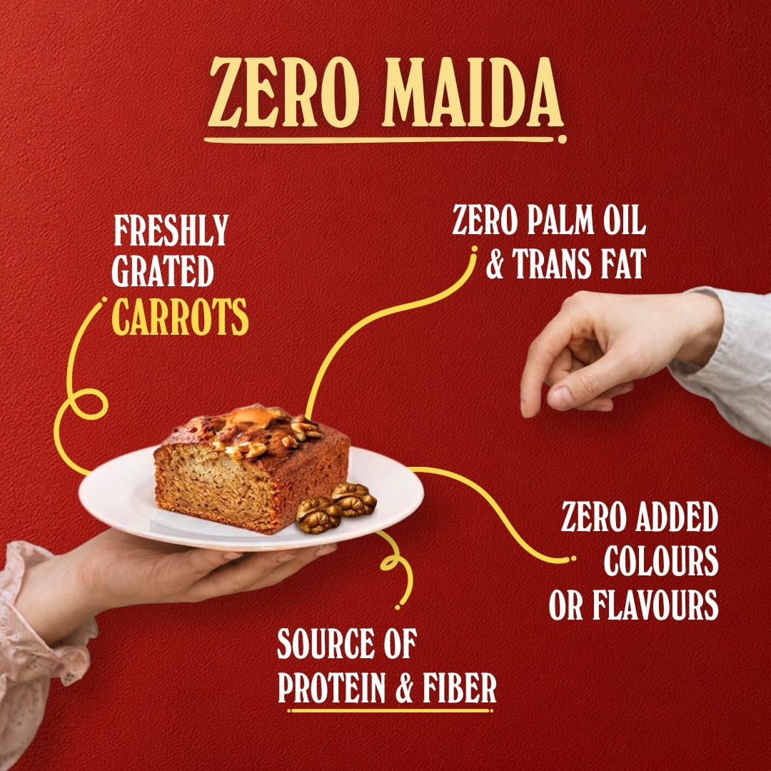 Zero Maida Carrot Walnut Cake
