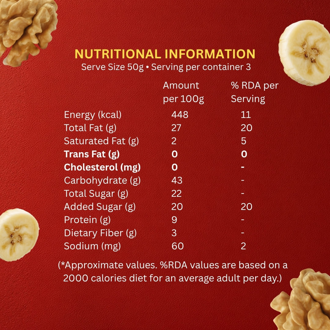 Zero Maida Banana Walnut Cake