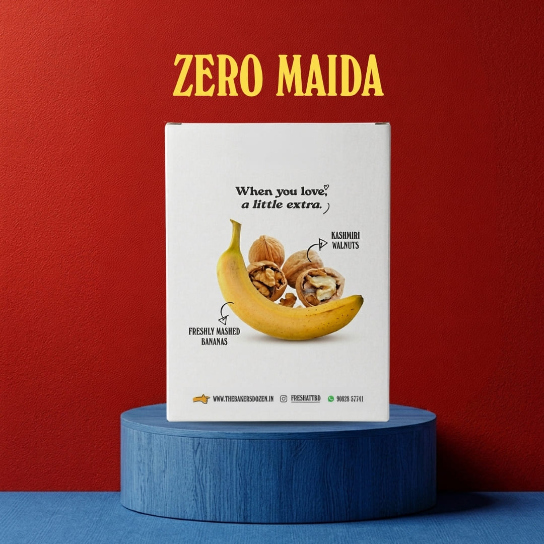 Zero Maida Banana Walnut Cake