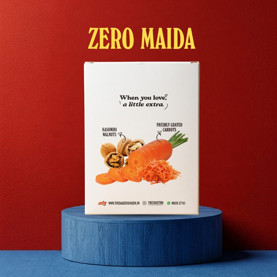 Zero Maida Carrot Walnut Cake