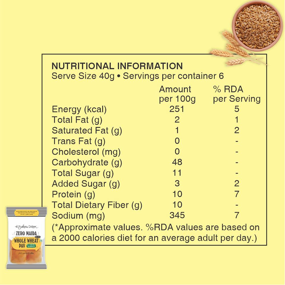 Zero Maida Whole Wheat Pav